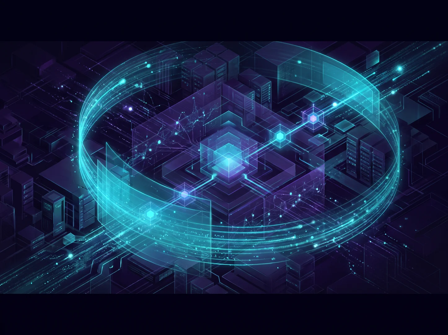 Conceptual diagnostic signal moving across a software system to reveal connected findings.